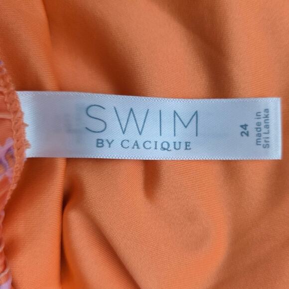 Cacique (Swim by Cacique) Orange Floral Summer Swim Skort 24 NWT - Picture 5 of 6